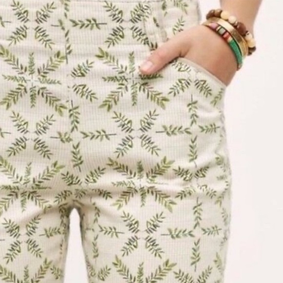 Anthropologie Cartonnier Leaf Medallion Charlie Ankle Trouser - Picture 4 of 7